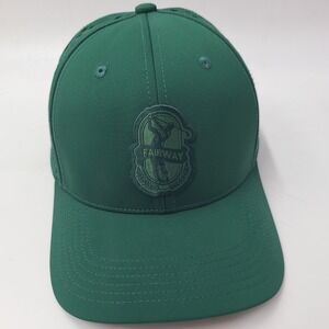 Fairway Golf Hat Adjustable Green Logo Laser Cut Perforated Breathable Mesh Men